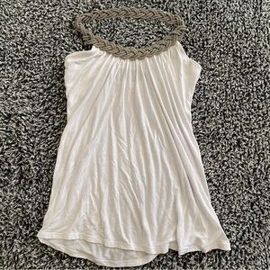 White halter chain blouse